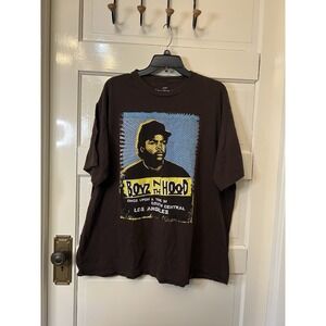 Boyz In The Hood Shirt Mens XL Brown 100% Cotton Ice Cube Short Sleeve Rap Tee